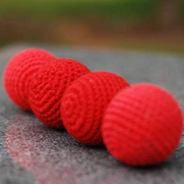 Chop Cup Balls Set of 2 -  Red 3.2 cm (ordinary and magnetic)