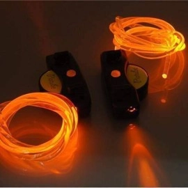 1 Pair LED Flashing Shoe Platube Laces (Yellow)