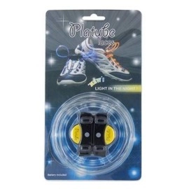 1 Pair LED Flashing Shoe Platube Laces (Yellow)