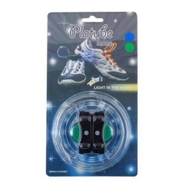 1 Pair LED Flashing Shoe Platube Laces (Green)