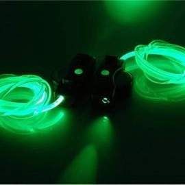 1 Pair LED Flashing Shoe Platube Laces (Green)