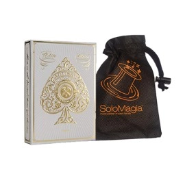 Spielkarten White Artisans Deck by Theory11 - with SOLOMAGIA Card Bag