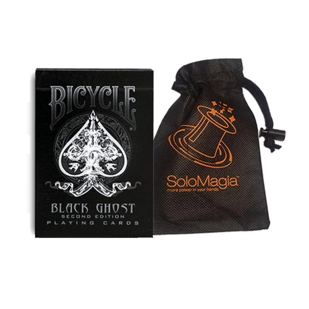 Kartenspiel Bicycle Black Ghost von Ellusionist - mit SOLOMAGIA Card Bag