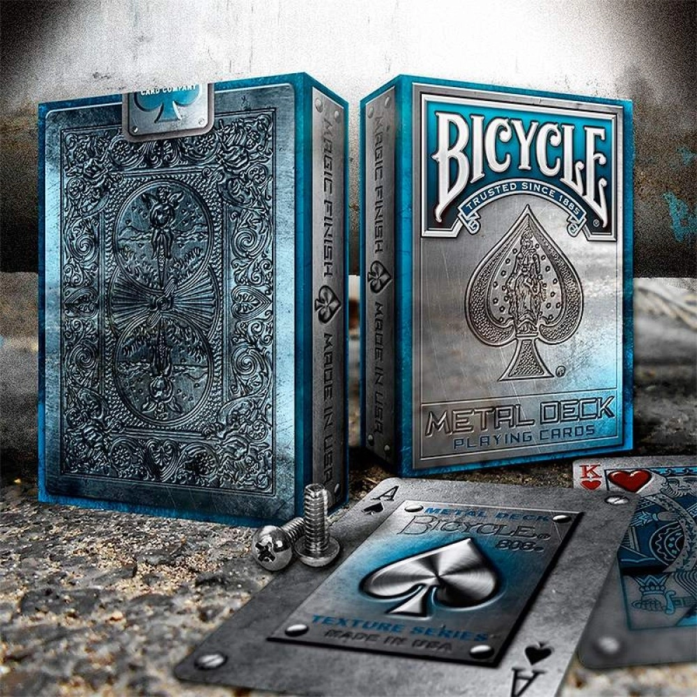 Spielkarten Bicycle -  Metal Rider Back Blue Edition