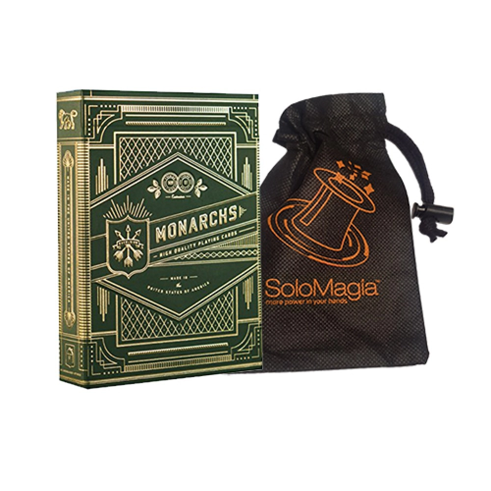 Spielkarten Monarchs (Green) by Theory11 - with SOLOMAGIA Card Bag