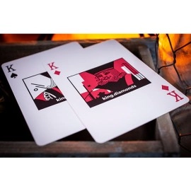 Sinis (Raspberry and Black) Playing Cards by Marc Ventosa