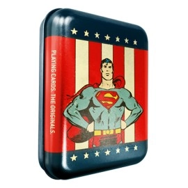 Spielkarten DC Super Heroes - Superman Playing Cards - Tattoo Tin Boxes Display