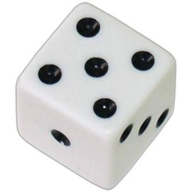 Die 1 White Economy w/ Black Spots - 19 mm