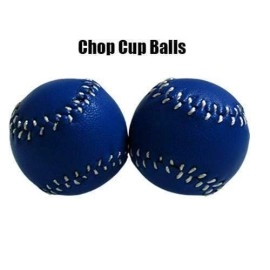 Chop Cup Balls Blue Leather  - 1 Inch - 2,5 cm (Set of 2) by Leo Smetsers