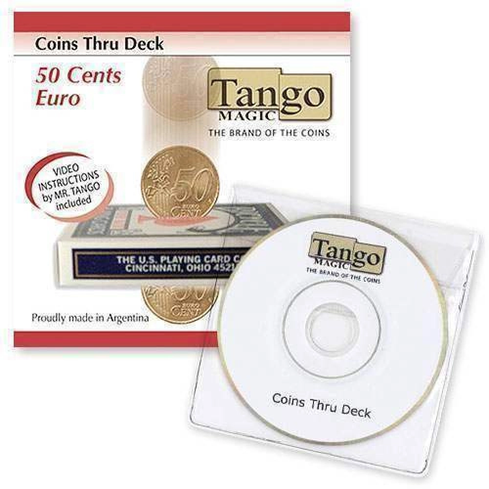 Coins thru Deck  (video instructions included) - 50 cents Euro