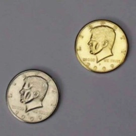 Double Side Half Dollar (head) - Half Gold Half Silver
