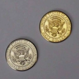 Double Side Half Dollar (tails) - Half Gold Half Silver