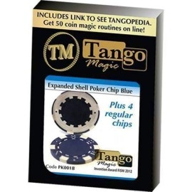 Expanded Shell Poker Chip Blue plus 4 Regular Chips (PK001B) by Tango Magic