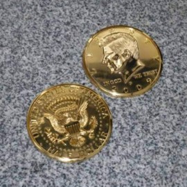 Jumbo 3" Gold Half Dollar