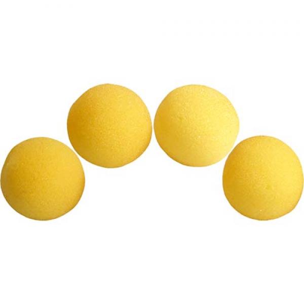 4 cm Super Soft Sponge Balls (Yellow) Pack of 4 from Magic by Gosh