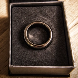 Kinetic PK Ring (Silver) Curved size 9 by Jim Trainer