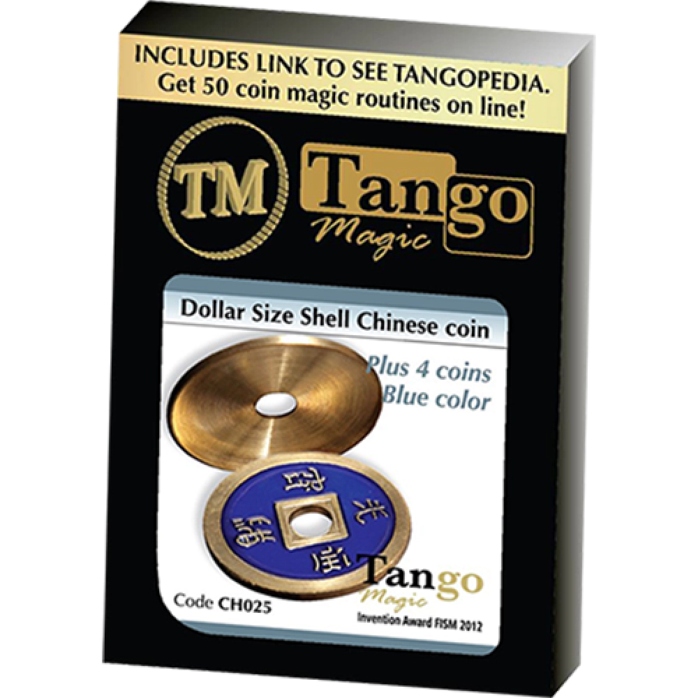 Dollar Size Shell Chinese Coin (Blue) by Tango Magic (CH025)