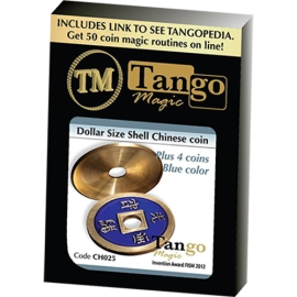 Dollar Size Shell Chinese Coin (Blue) by Tango Magic (CH025)