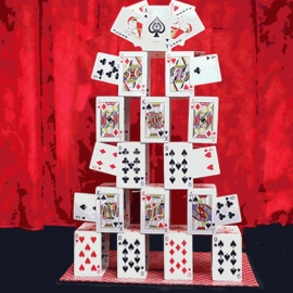 Card Castle with Six Card Repeat by Mr. Magic