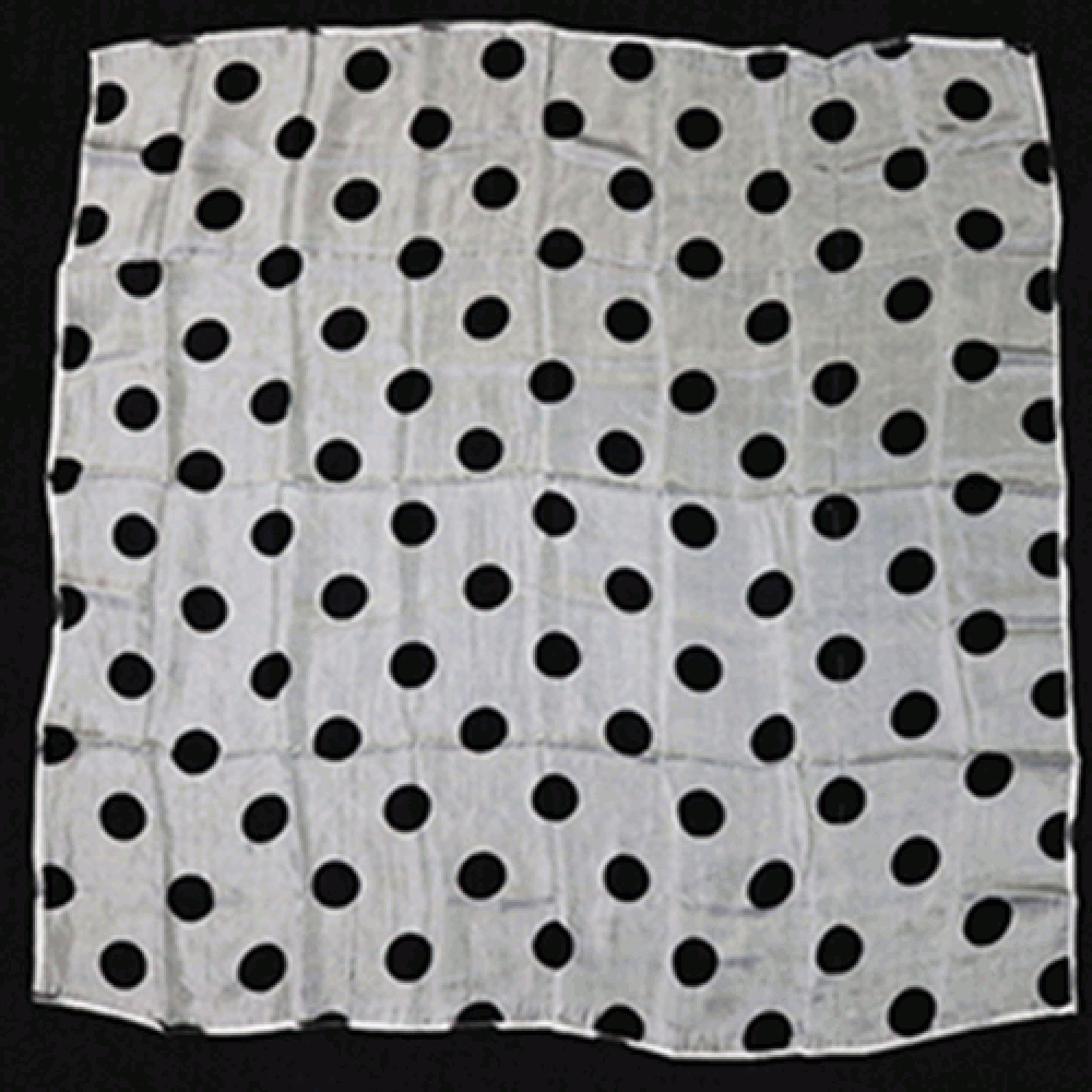 Polka Dot Hanky, Black on White (55cm x 55cm) by Mr. Magic