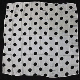 Polka Dot Hanky, Black on White (55cm x 55cm) by Mr. Magic