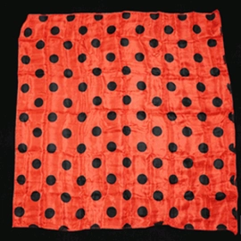 Polka Dot Hanky, Black on Red (55cm x 55cm) by Mr. Magic