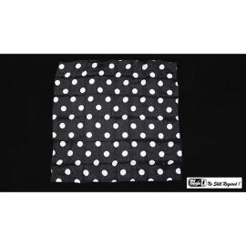 Polka Dot Hanky, White on Black (21 inches x 21 inches) by Mr. Magic