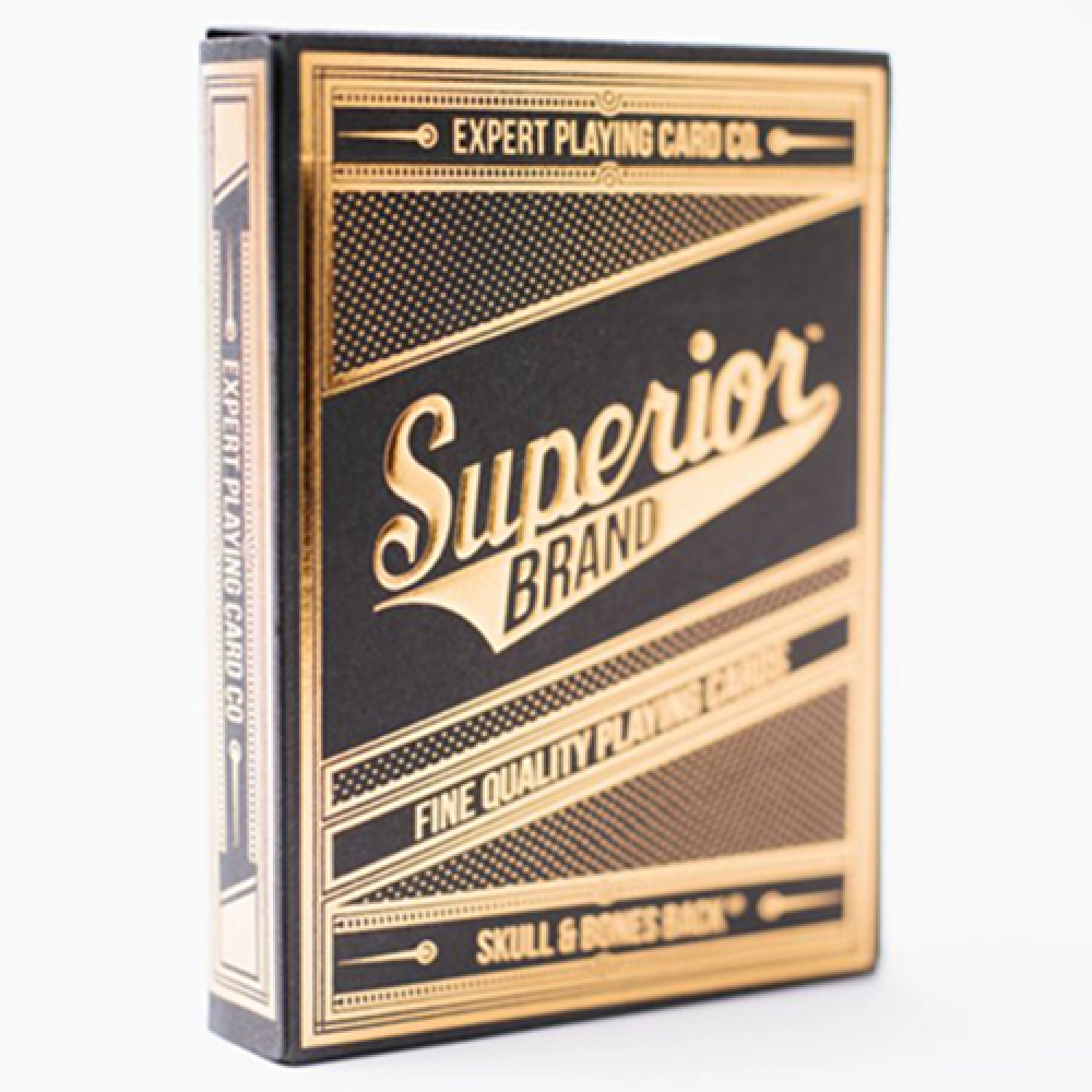 Spielkarten Superior Skull & Bones V2 (Black/Gold) Playing Cards by Expert Playing Card Co.