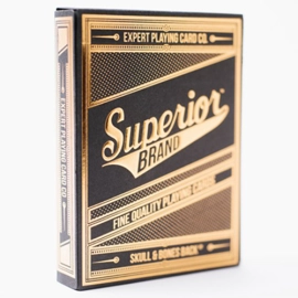 Spielkarten Superior Skull & Bones V2 (Black/Gold) Playing Cards by Expert Playing Card Co.