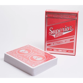 Spielkarten Superior Skull & Bones V2 (Red/Silver) Playing Cards by Expert Playing Card Co.