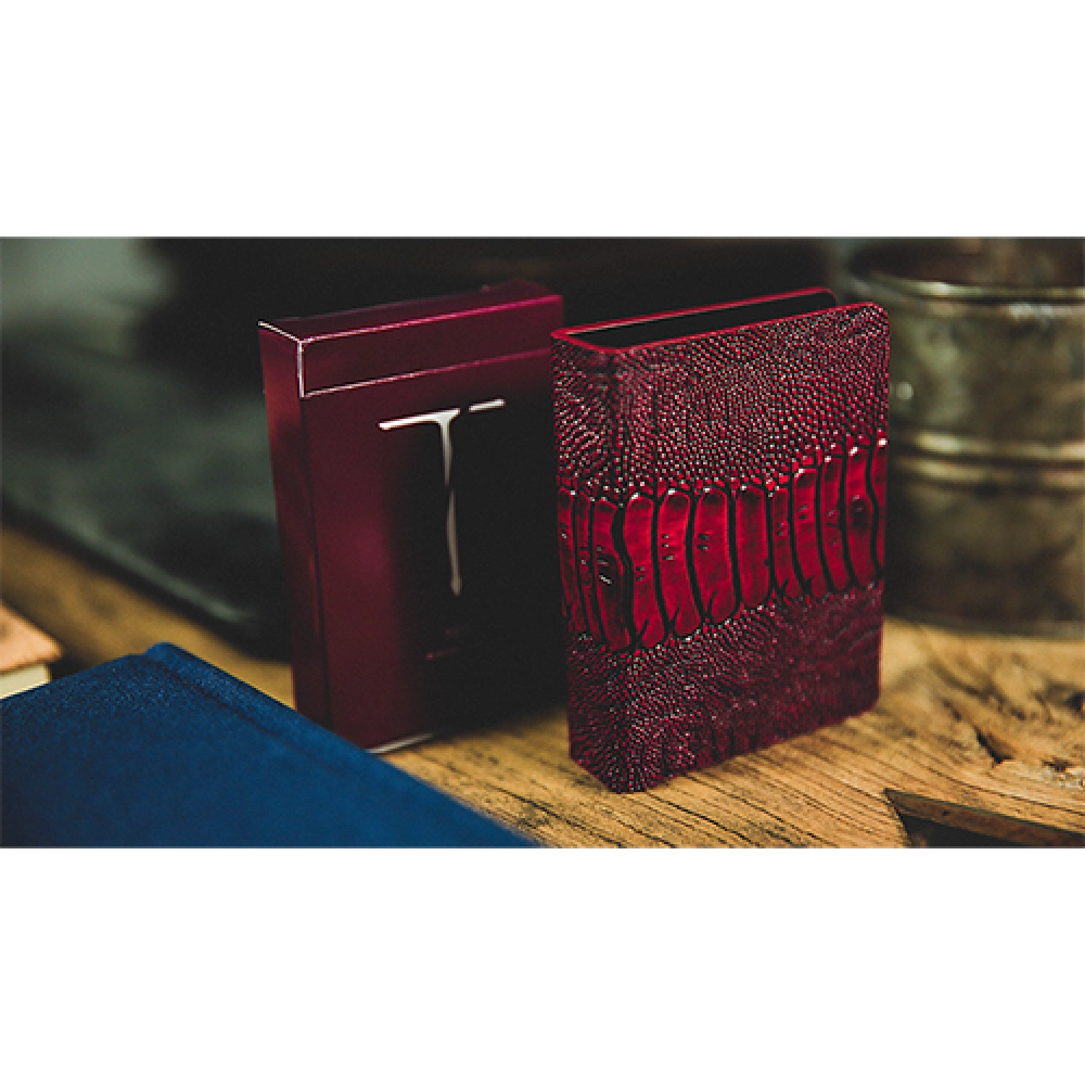Ostrich Grain Leather Clip (Red) by TCC