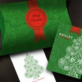 Spielkarten Paisley Metallic Green Christmas Playing Cards by Dutch Card House Company