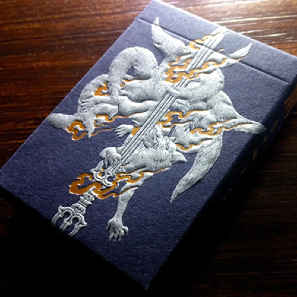 Spielkarten Sumi Kitsune Myth Maker (Blue Craft Letterpressed Tuck) Playing Cards by Card Experiment