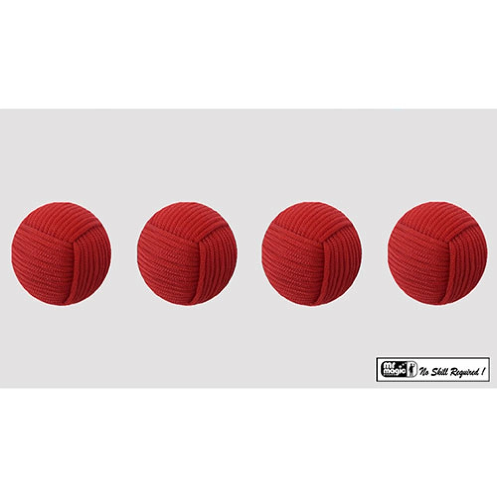 Rope Balls 1 inch / Set of 4 (Red) by Mr. Magic