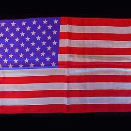 Rice Silk 12" x 18" (American Flag) by Silk King Studios