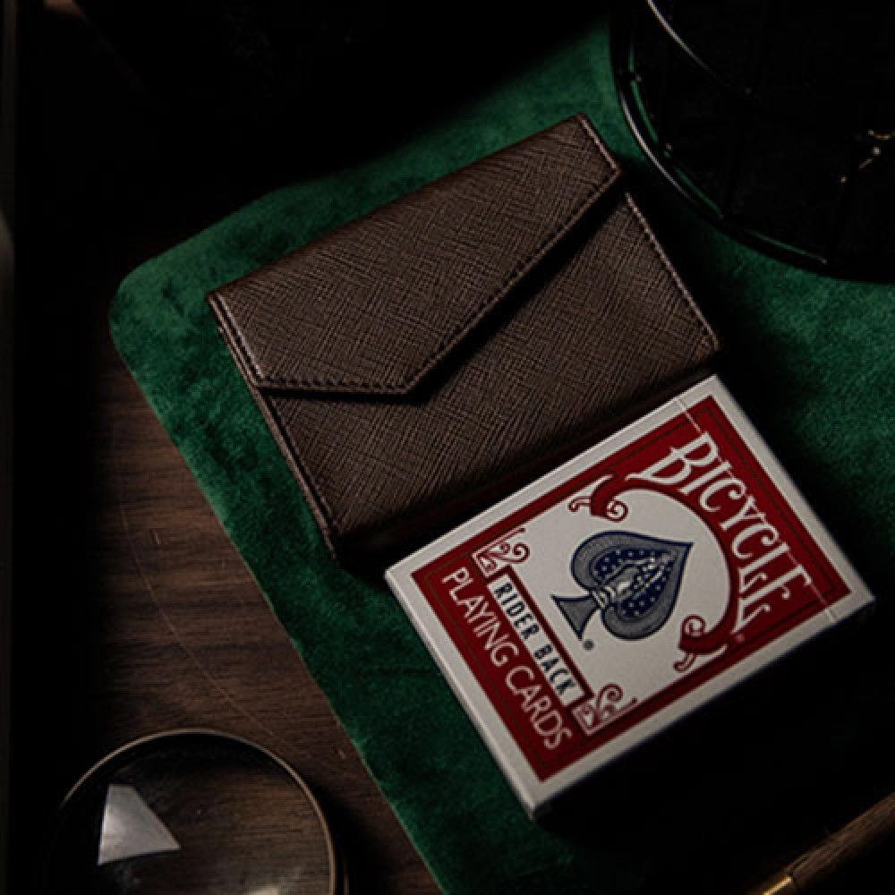 Luxury Leather Playing Card Carrier (Brown) by TCC