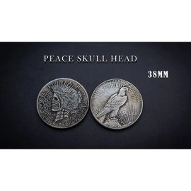 PEACE SKULL HEAD COIN by Men Zi  Magic