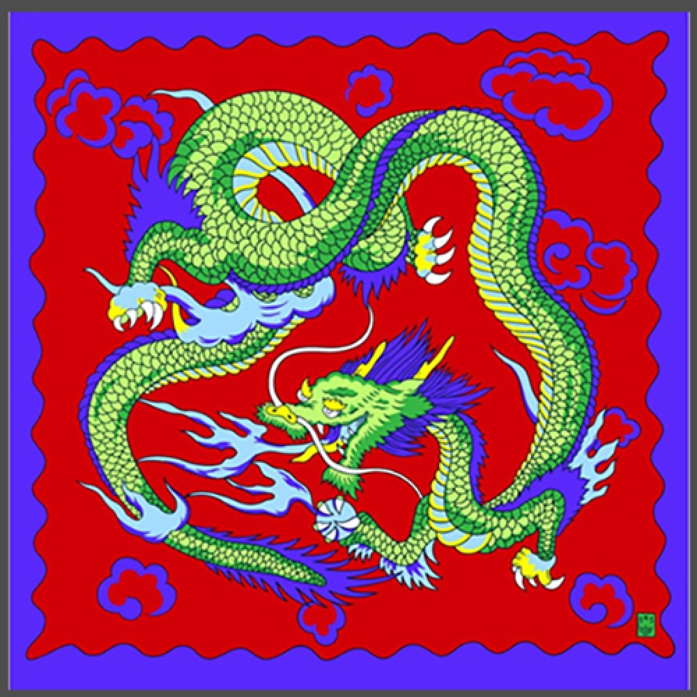 Rice Symphony Silk 36" (Red Dragon) by Silk King Studios