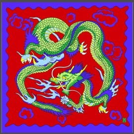 Rice Symphony Silk 36" (Red Dragon) by Silk King Studios