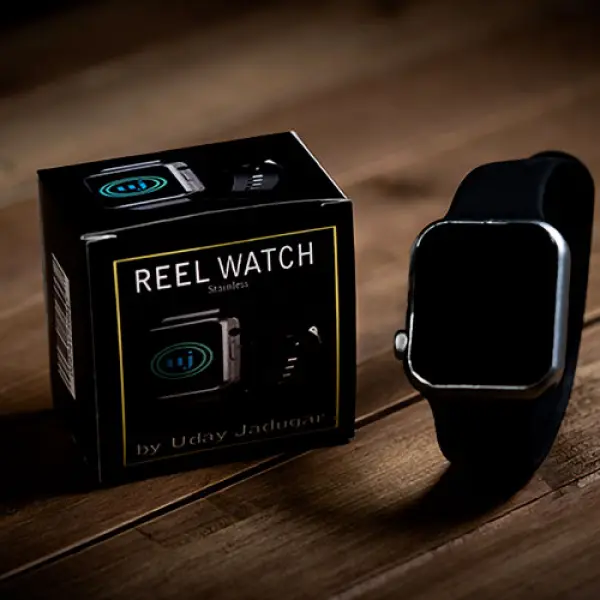 REEL WATCH - Stainless with black band smart watch...