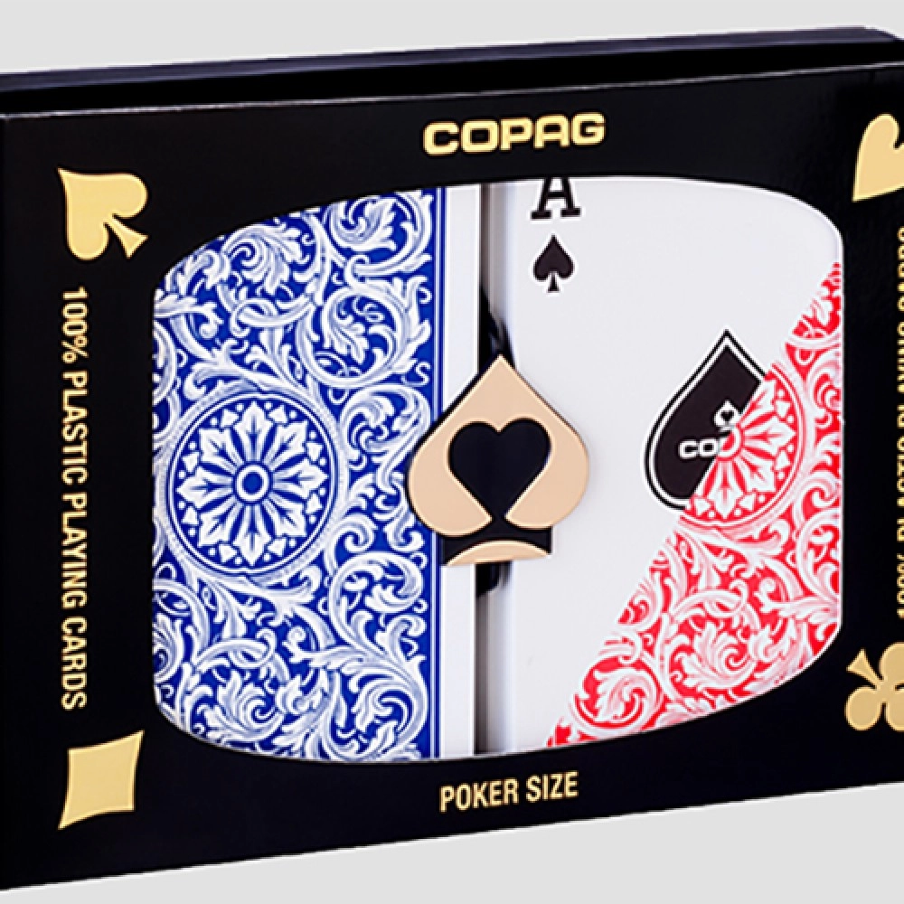 Copag 1546 Plastic Playing Cards Regular Index Red and Blue Double-Deck Set