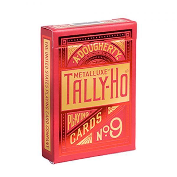 Tally-Ho Red (Circle) MetalLuxe Playing Cards by US Playing Cards