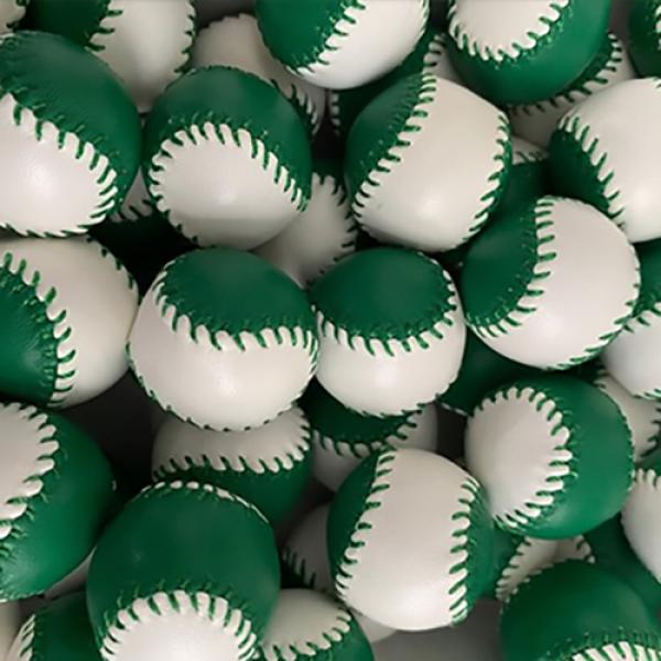 Set of  4 Leather Balls for Cups and Balls (Green and White) by Leo Smetsers