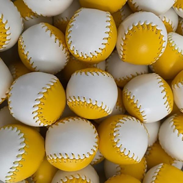 Set of  4 Leather Balls for Cups and Balls (Yellow and White) by Leo Smetsers