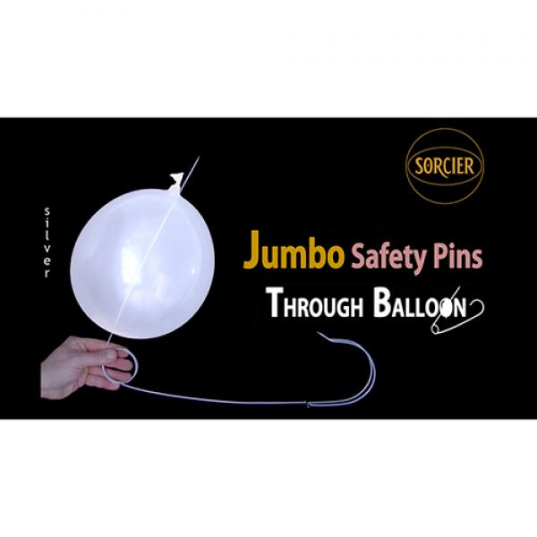 Jumbo Safety Pins Through Balloon Silver by Sorcie...