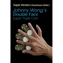 (Super Version) Double Face Super Triple Coin, Eisenhower Dollar Size by Johnny Wong