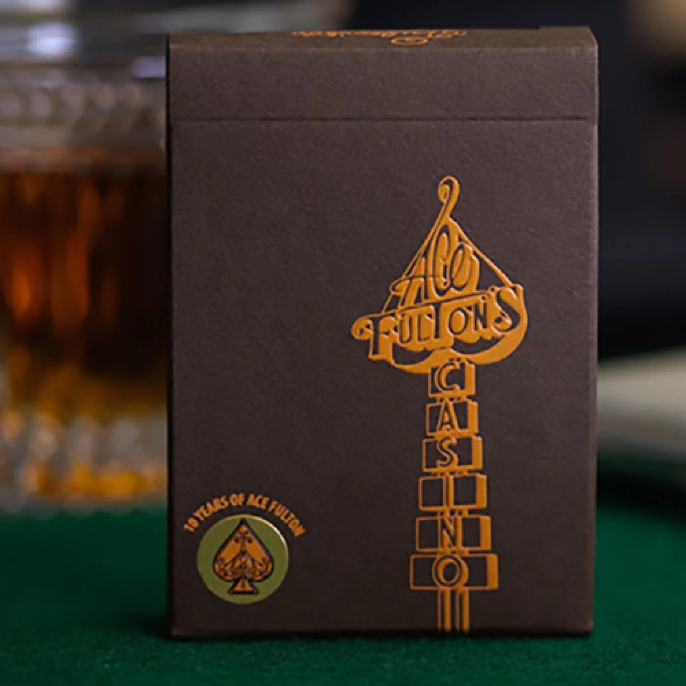 Spielkarten ACE FULTON'S 10 YEAR ANNIVERSARY TOBACCO BROWN PLAYING CARDS