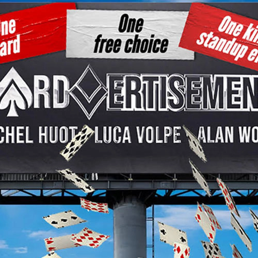 Cardvertisment (Gimmicks and Online Instructions) by Michel Huot, Luca Volpe, and Alan Wong