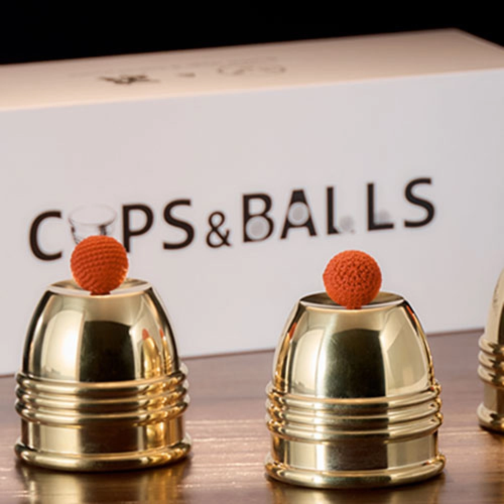 Cups and Balls Set (Brass With Black Matt Inner) by Bluether Magic and Raphael