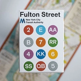 Spielkarten WHITE EDITION FULTON STREET MTA PLAYING CARDS (1972 VIGNELLI MAP EDITION)